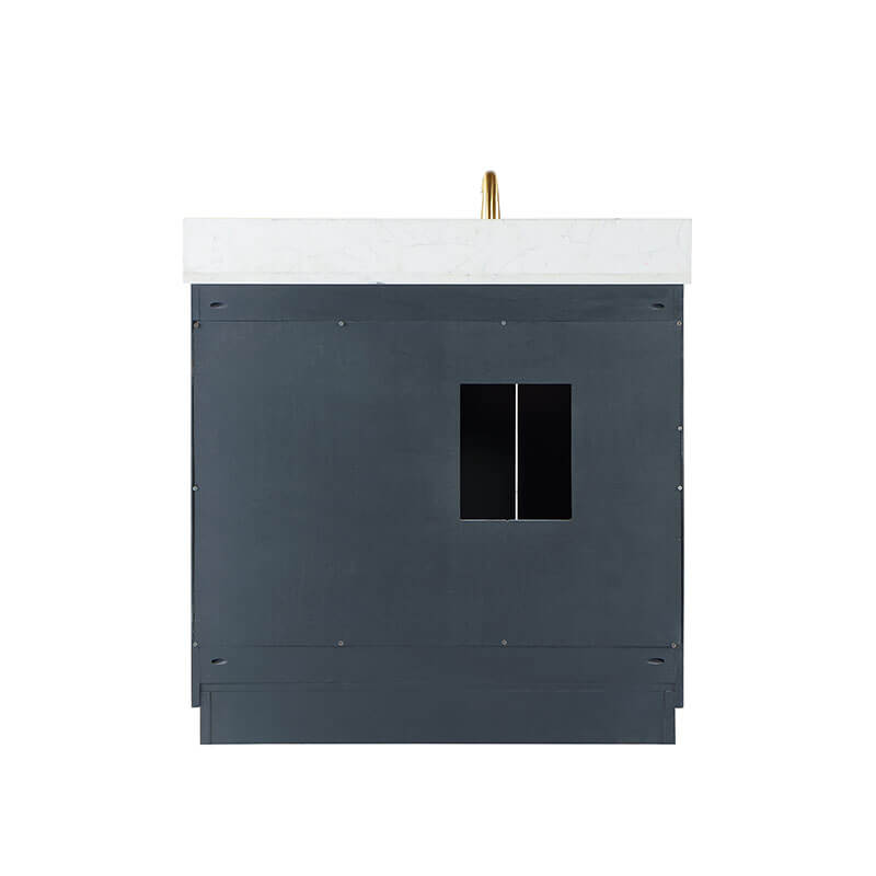 Altair Gazsi 36 Single Bathroom Vanity with Top Classic Blue Back View