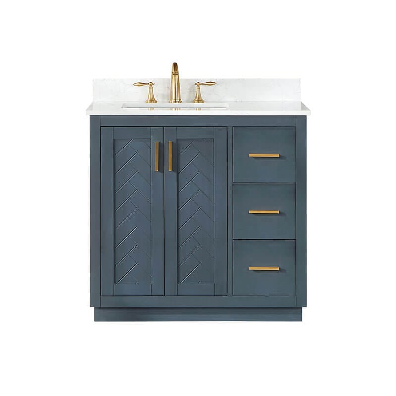 Altair Gazsi 36 Single Bathroom Vanity with Top Classic Blue Front View
