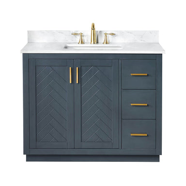 Altair Gazsi 42 Single Bathroom Vanity with Top Charcoal Blue Front View