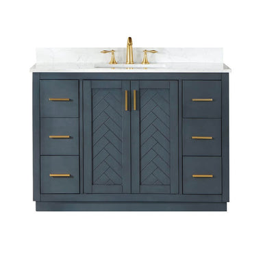 Altair Gazsi 48 Single Bathroom Vanity with Top Charcoal Blue Front View