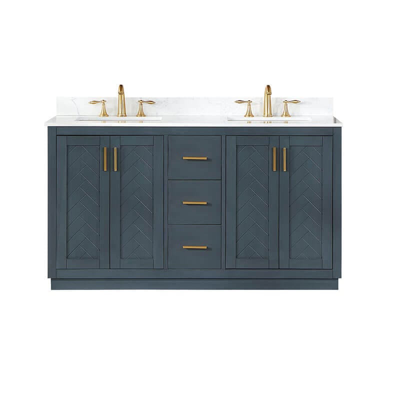 Altair Gazsi 60 Double Bathroom Vanity with Top Classic Blue Front View
