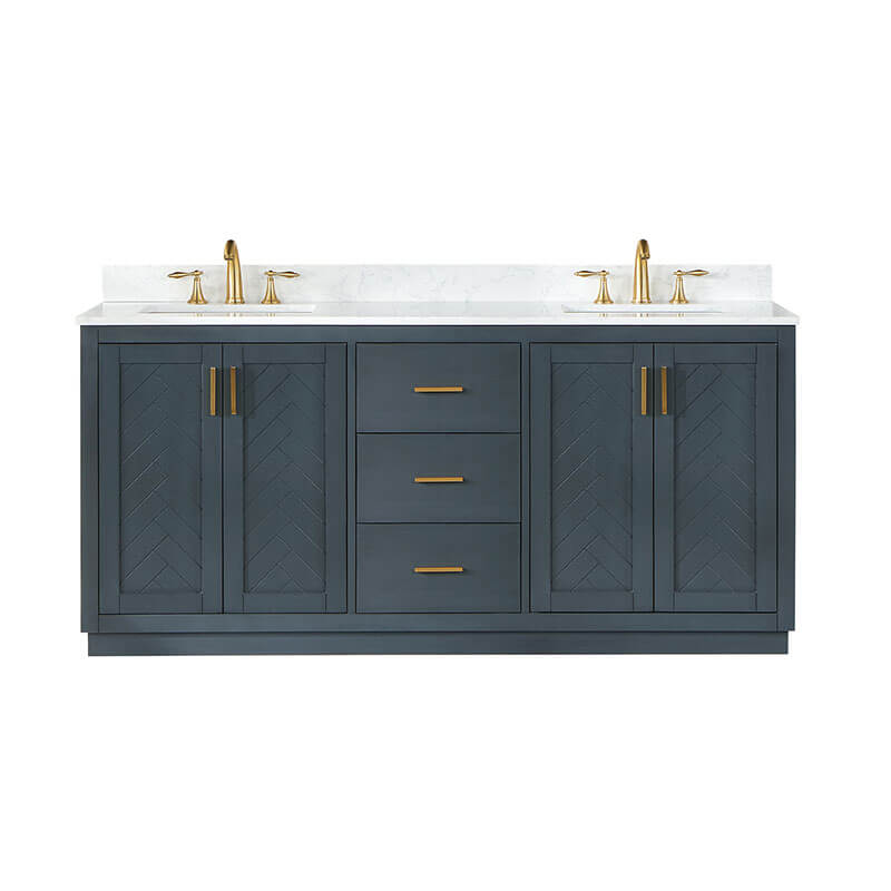 Altair Gazsi 72 Double Bathroom Vanity with Top Classic Blue Front View