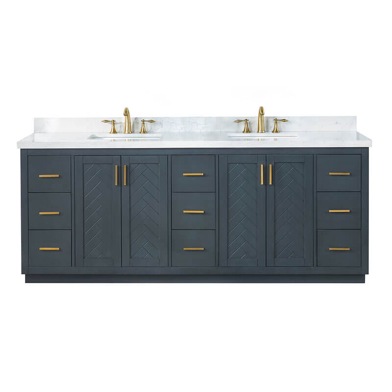 Altair Gazsi 84 Double Bathroom Vanity with Top Classic Blue Front View