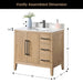 Altair Laurel 36 inch Single Bathroom Vanity with Top Weathered Fir Dimension