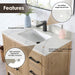 Altair Laurel 36" Single Bathroom Vanity with Top Weathered Fir Backsplash Included