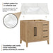 Altair Laurel 36" Single Bathroom Vanity with Top Weathered Fir Unified Pattern