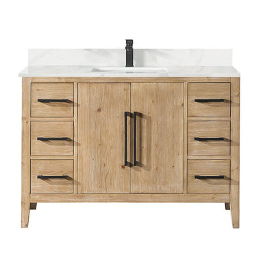 Altair Laurel 48" Single Bathroom Vanity with Top Weathered Fir Front View