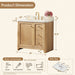Altair Milner 36 inch Single Bathroom Vanity with Top Brushed Oak Dimension