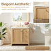Altair Milner 36 inch Single Bathroom Vanity with Top Brushed Oak Front View Detail