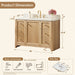 Altair Milner 48 inch Single Bathroom Vanity with Top Brushed Oak Dimension