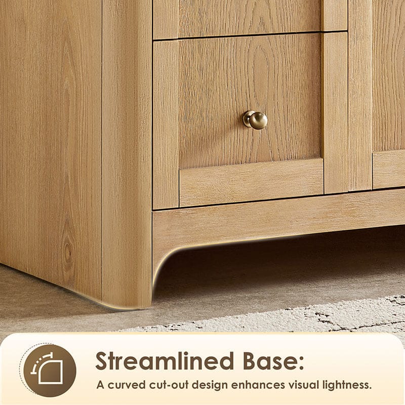 Altair Milner 48 inch Single Bathroom Vanity with Top Brushed Oak Streamedlined Base