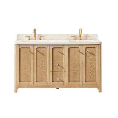 Altair Milner 60 Double Bathroom Vanity with Top Brushed Oak Front View