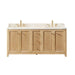 Altair Milner 72 Double Bathroom Vanity with Top Brushed Oak Front View