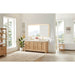 Altair Milner 72 inch Double Bathroom Vanity with Top Brushed Oak Corner View