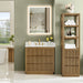 Altair Navan 36 inch Single Bathroom Vanity with Top Weathered Brown Front View