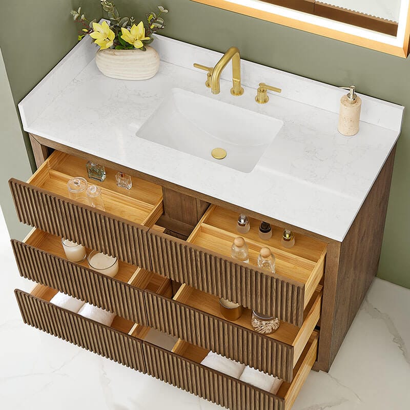 Altair Navan 48 Single Bathroom Vanity with Top Weathered Brown Countertop