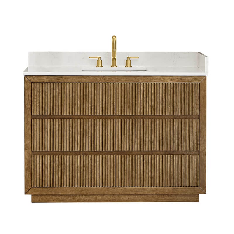 Altair Navan 48 Single Bathroom Vanity with Top Weathered Brown Front View