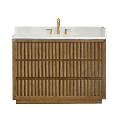 Altair Navan 48 Single Bathroom Vanity with Top Weathered Brown Front View