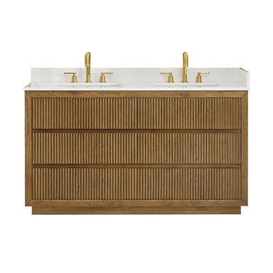 Altair Navan 60 Double Bathroom Vanity with Top Weathered Brown Front View
