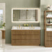 Altair Navan 60 inch Double Bathroom Vanity with Top Weathered Brown Front View