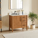 Altair Velora 36 inch Single Bathroom Vanity with Top Mango Brown Corner View