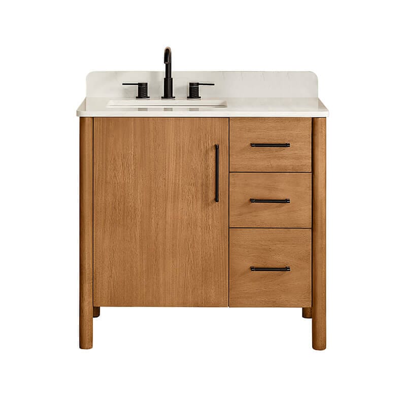 Altair Velora 36 Single Bathroom Vanity with Top Mango Brown Front View