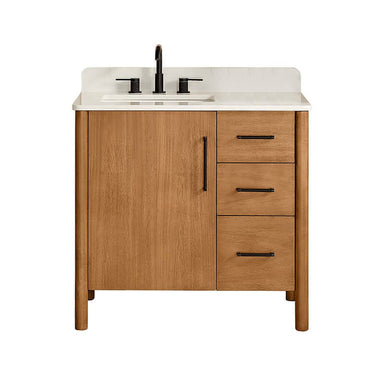 Altair Velora 36 Single Bathroom Vanity with Top Mango Brown Front View