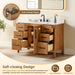 Altair Velora 48 inch Single Bathroom Vanity with Top Mango Brown Soft Closing Design