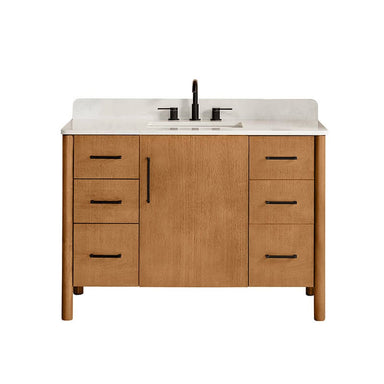 Altair Velora 48 Single Bathroom Vanity with Top Mango Brown Front View