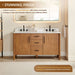 Altair Velora 60 inch Double Bathroom Vanity with Top Mango Brown Front View Detail