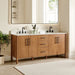 Altair Velora 72 Double Bathroom Vanity with Top Mango Brown Corner View
