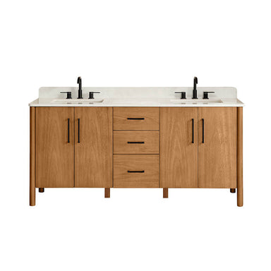 Altair Velora 72 Double Bathroom Vanity with Top Mango Brown Front View