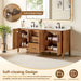 Altair Velora 72 inch Double Bathroom Vanity with Top Mango Brown Open Drawer