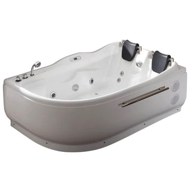 AM124ETL-L 6 ft Right Drain Corner Acrylic White Whirlpool Bathtub for Two Corner View