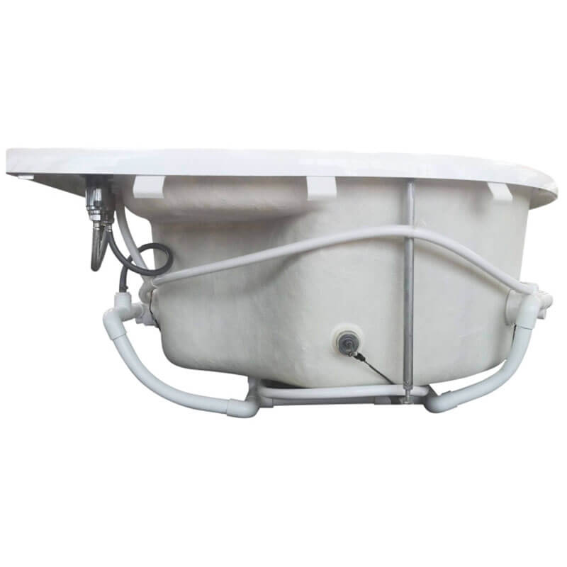 AM124ETL-L 6 ft Right Drain Corner Acrylic White Whirlpool Bathtub for Two Infrastructure Backbone