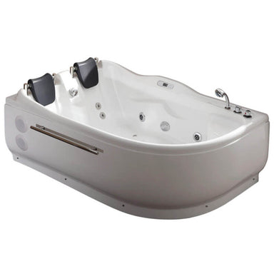 AM124ETL-R 6 ft Right Corner Acrylic White Whirlpool Bathtub for Two Corner View