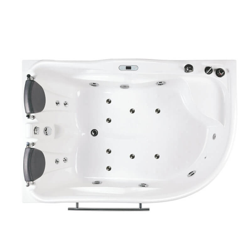 AM124ETL-R 6 ft Right Corner Acrylic White Whirlpool Bathtub for Two Top View