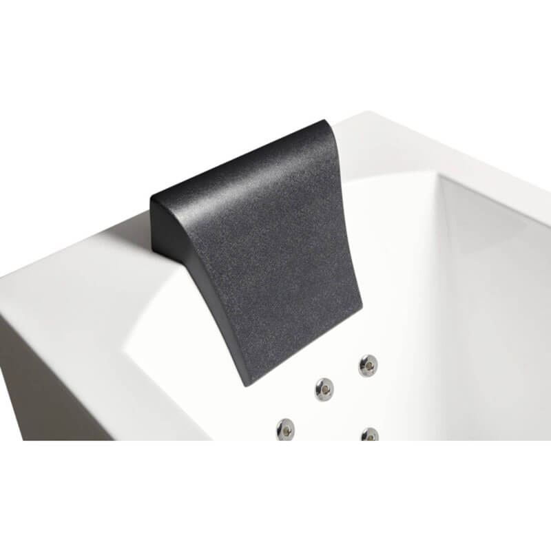 AM154ETL-R5 5 ft Acrylic White Rectangular Whirlpool Bathtub with Fixtures Close Up Headrest