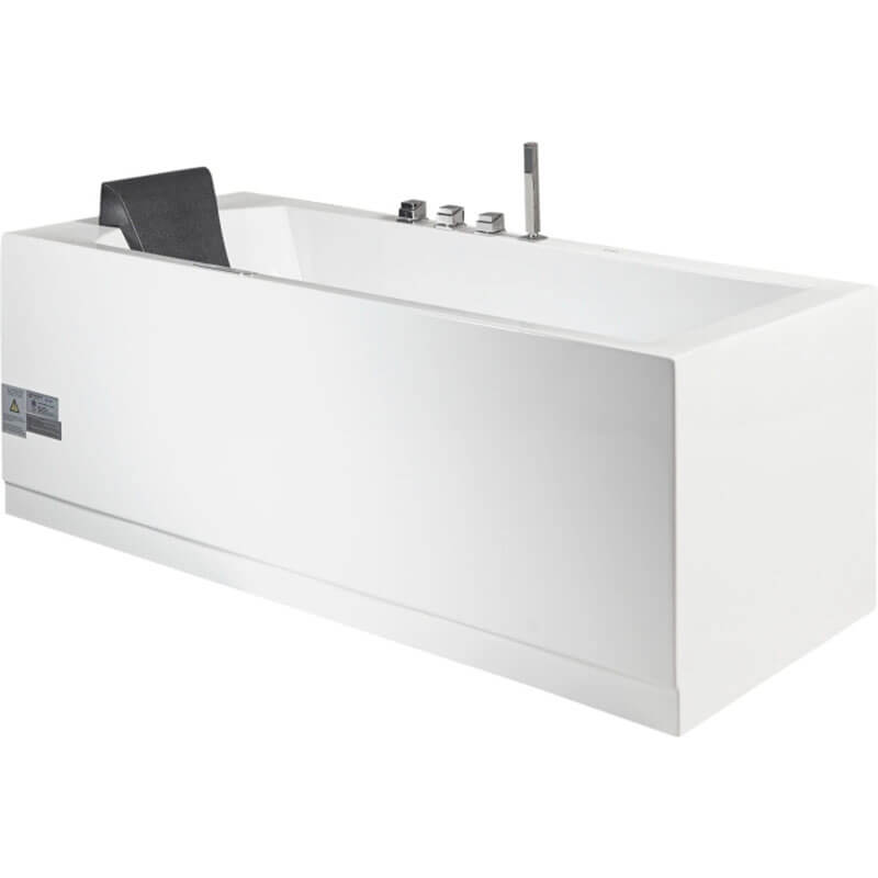 AM154ETL-R5 5 ft Acrylic White Rectangular Whirlpool Bathtub with Fixtures Corner View