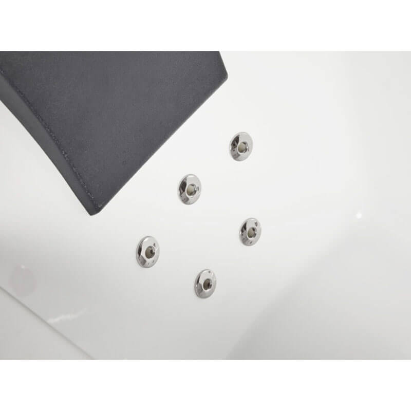 AM154ETL-R5 5 ft Acrylic White Rectangular Whirlpool Bathtub with Fixtures Headrest With Clustered Jets