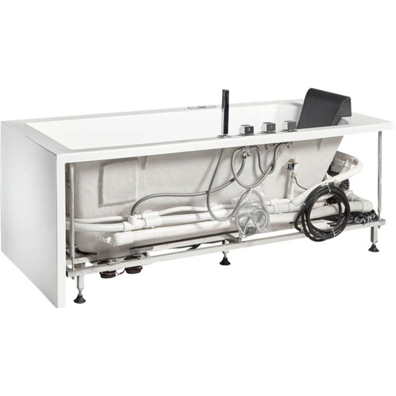 AM154ETL-R5 5 ft Acrylic White Rectangular Whirlpool Bathtub with Fixtures Side Panel Internal Systems