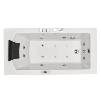 AM154ETL-R5 5 ft Acrylic White Rectangular Whirlpool Bathtub with Fixtures Top View