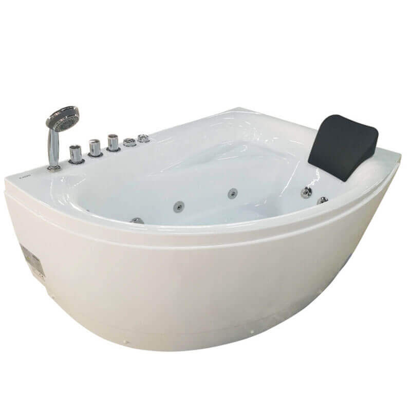AM161-L 59 Single Person Corner White Acrylic Whirlpool Bathtub Corner Bathtub Exterior