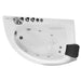 AM161-L 59 Single Person Corner White Acrylic Whirlpool Bathtub Top View in White Background