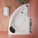 AM161-L 59 Single Person Corner White Acrylic Whirlpool Bathtub Top View