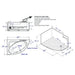 AM161-R 59 inch Single Person Corner White Acrylic Whirlpool Bathtub Specification