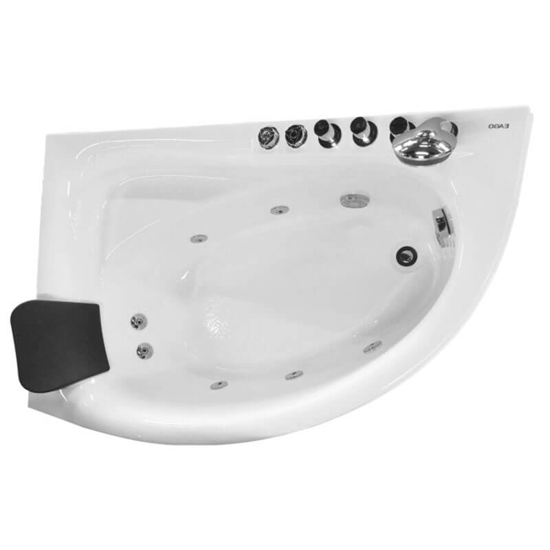 AM161-R 59 inch Single Person Corner White Acrylic Whirlpool Bathtub Top View