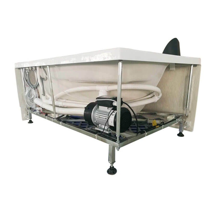 AM161-R 59 Single Person Corner White Acrylic Whirlpool Bathtub Metal Frame With Feet