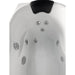 AM175-L 57 inch White Acrylic Jetted Whirlpool Bathtub with Fixtures Headrest and Jets