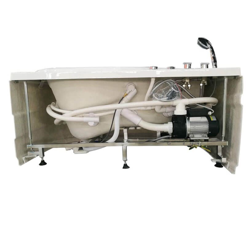 AM175-L 57'' White Acrylic Jetted Whirlpool Bathtub with Fixtures Motor Assembly